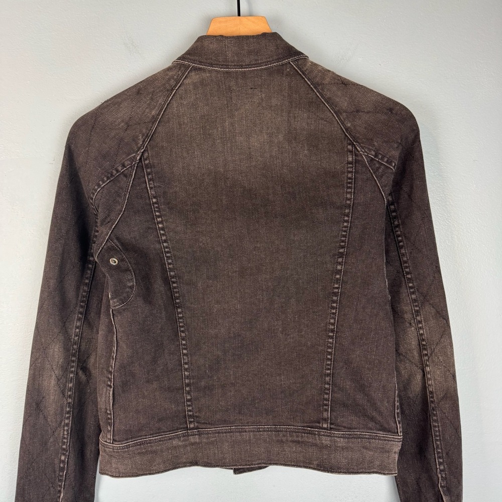MOTHER Speedster Bully Womens Large Black Washed Denim Jean Jacket Pockets - Picture 6 of 10